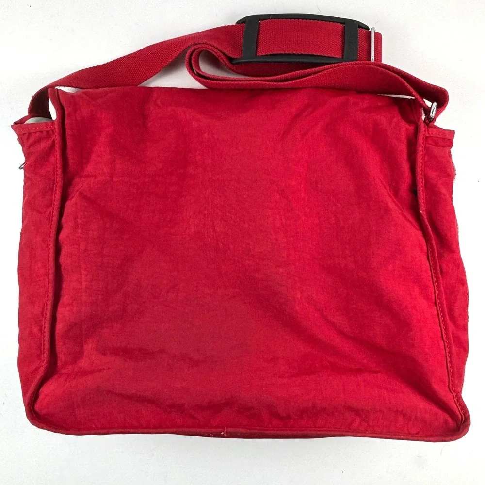 Kipling Madhouse Messenger Bag Unisex Large Red Expandable Nylon Crossbody Y2K